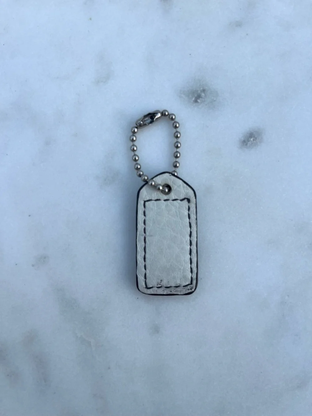 COACH Vintage Leather Hang Tag, White Mini